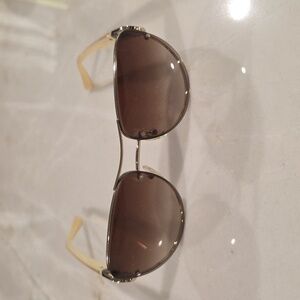 Bvlgari 6053 Pilot Ivory Gold with brown polarized sunglasses